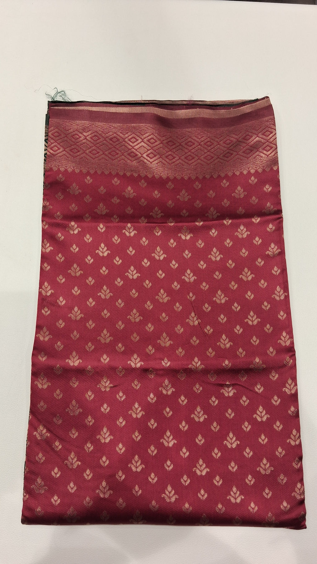 Gulnaar Rose Woven Saree with Green Heritage Border 5034011