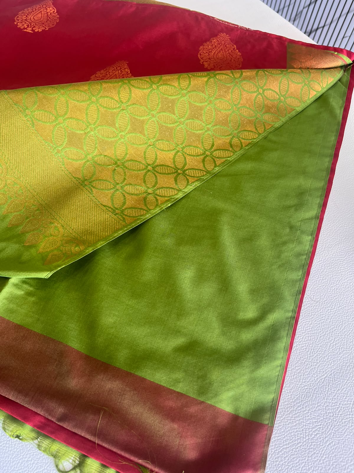 Premium Soft Silk Saree – Rani Pink & Parrot Green with Rich Zari Pallu W222068