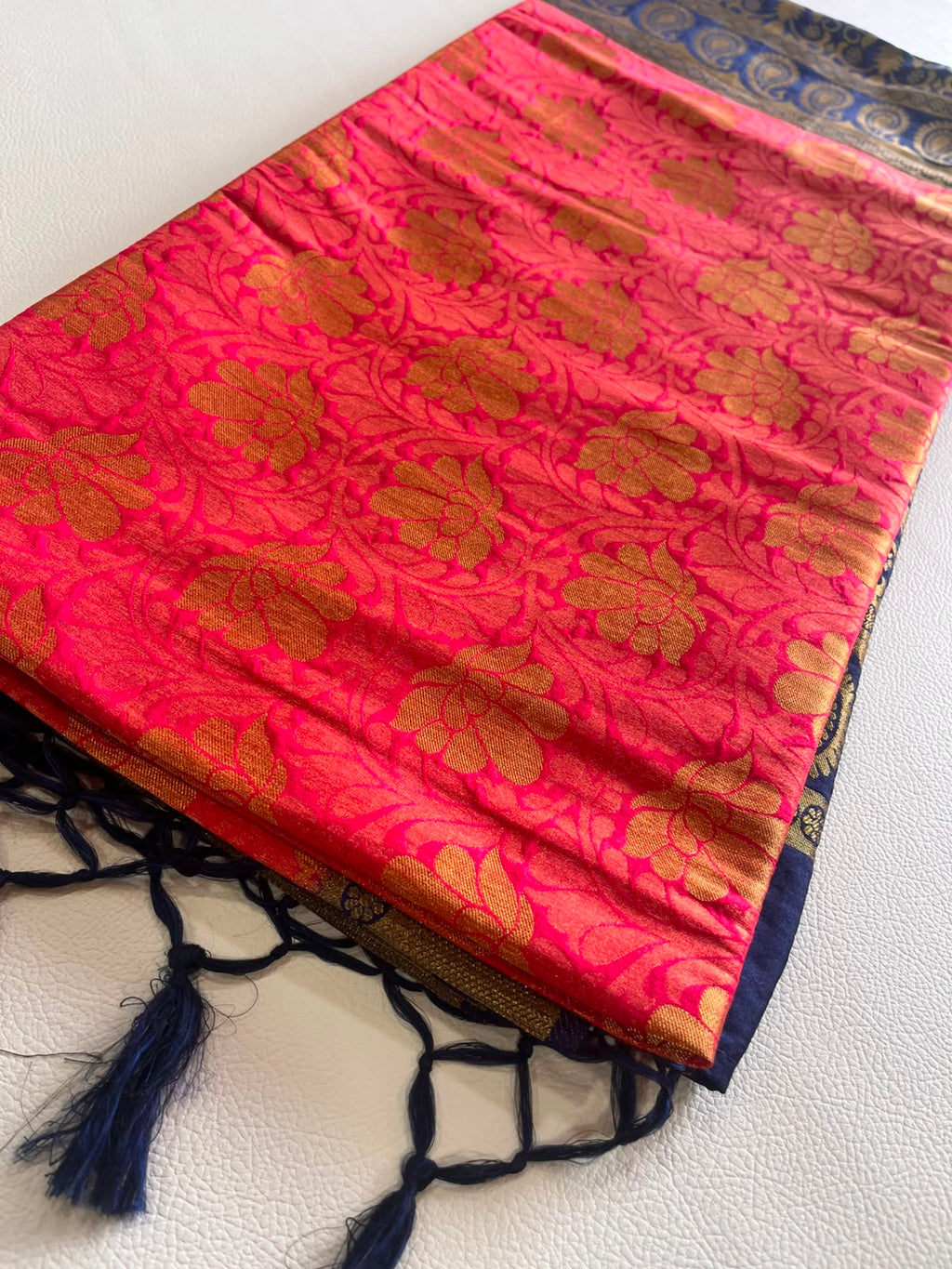 Premium Soft Silk Saree – Sky Blue & Navy Blue with Rich Gold Zari Weaving 7599006